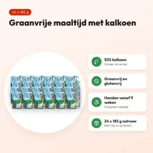 Renske hondenvoer vers bereide maaltijd kalkoen 24 x 185 g – graanvrij – voordelen