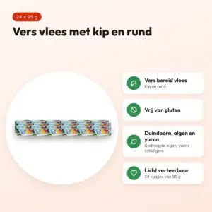 Renske hondenvoer vers vlees kip en rund 24 x 95 g – glutenvrij – voordelen