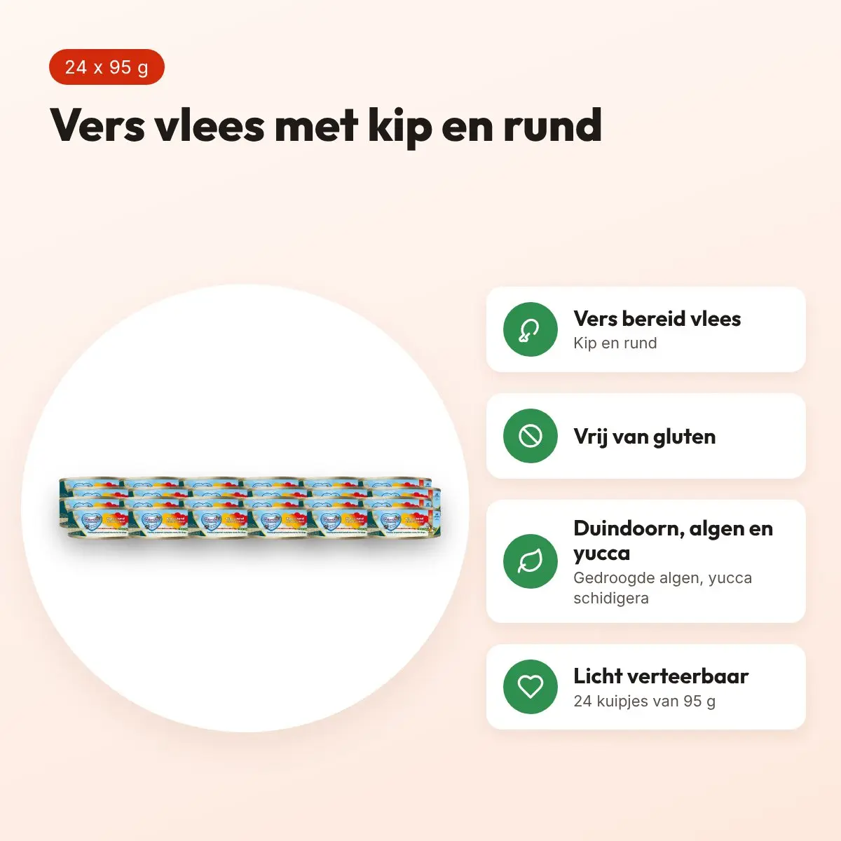 Renske hondenvoer vers vlees kip en rund 24 x 95 g – glutenvrij – voordelen