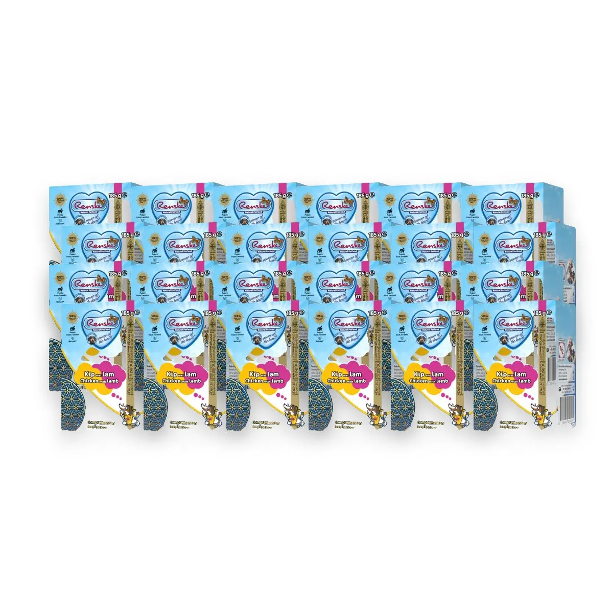 Renske puppyvoer vers bereide maaltijd lam en kip 24 x 185 g