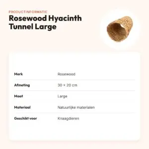 Rosewood Hyacinth Tunnel Large 30 x 20 cm – speelrol voor knaagdieren – productinformatie