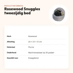 Rosewood knaagdierbed Snuggles tweezijdig 24 x 23 x 21 cm – pluche – productinformatie
