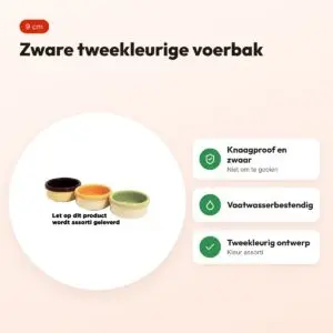 Rosewood Options voerbak hamster 9 cm – tweekleur, assorti – voordelen