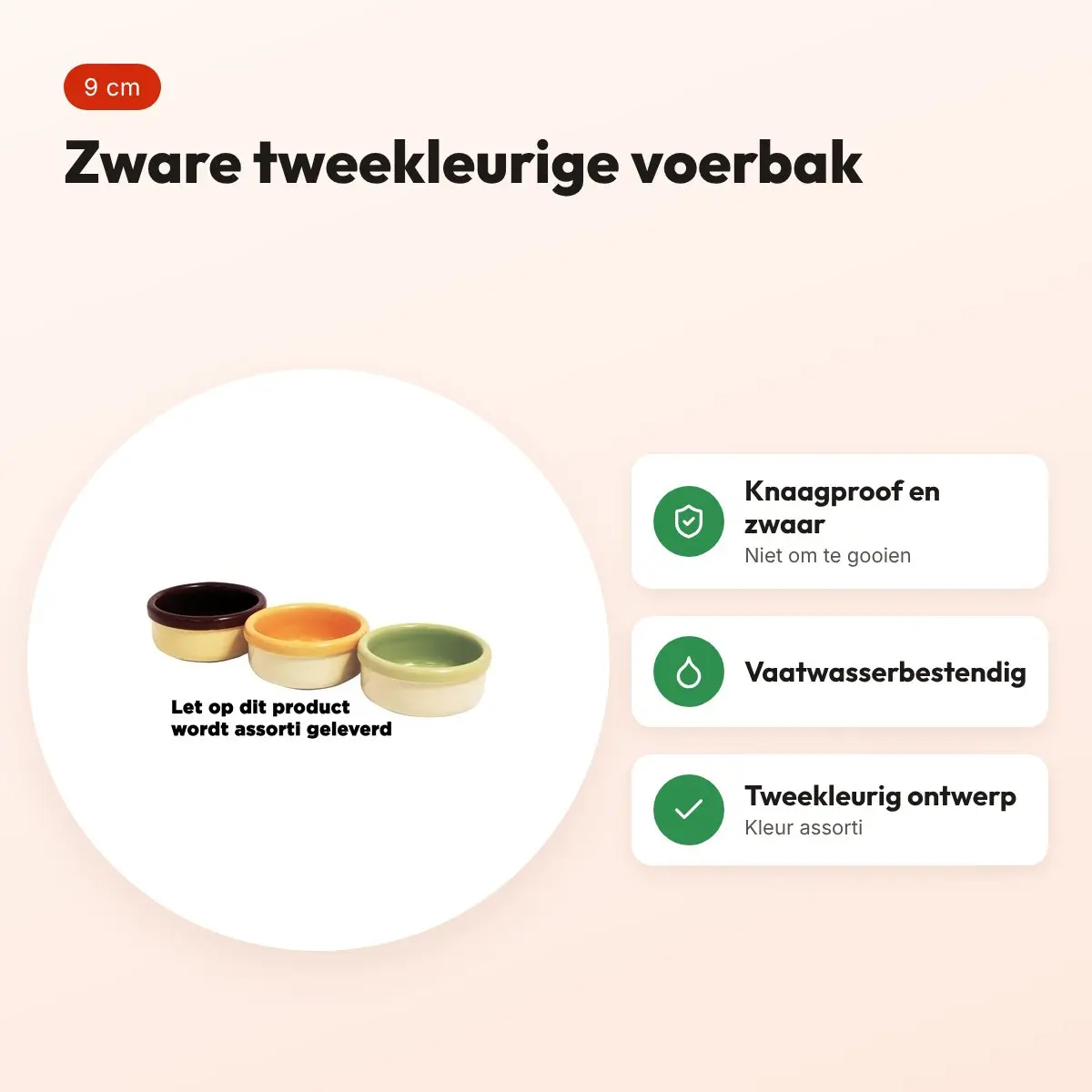 Rosewood Options voerbak hamster 9 cm – tweekleur, assorti – voordelen