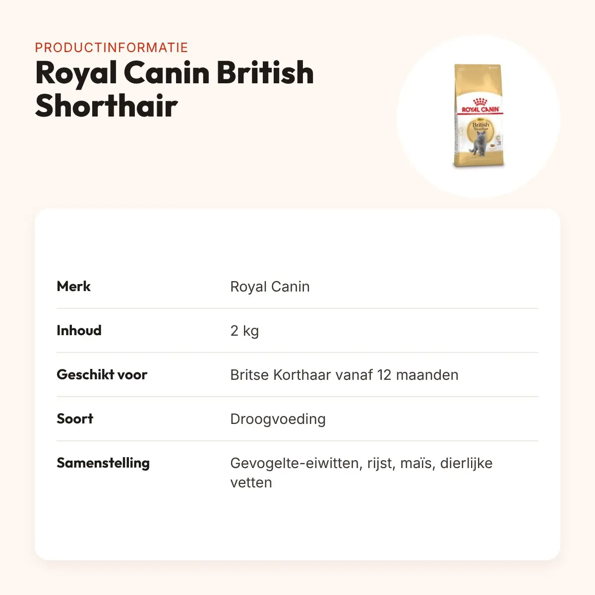Royal Canin British Shorthair kattenvoer 2 kg – vanaf 12 maanden – productinformatie