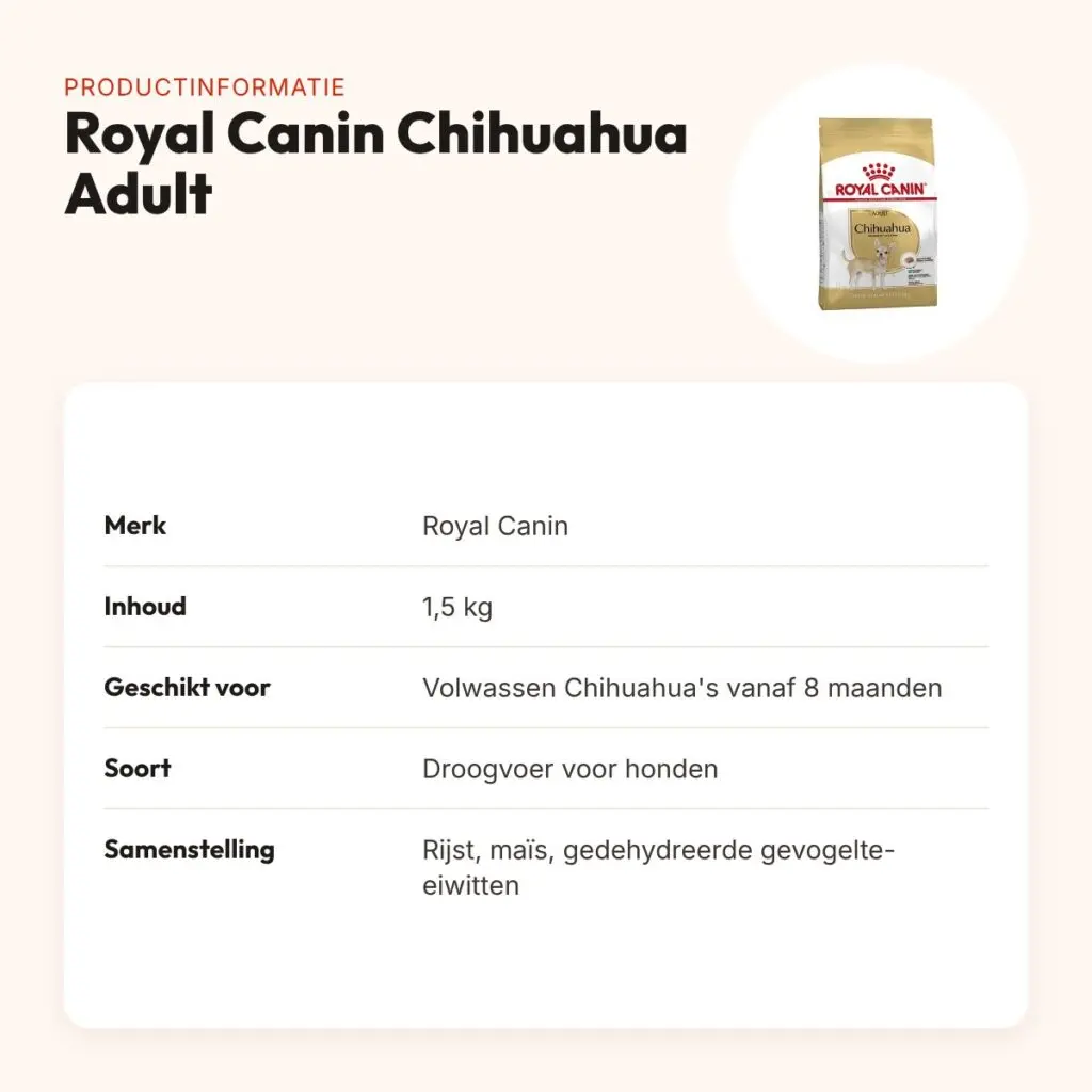 Royal Canin Chihuahua Adult hondenvoer 1,5 kg – kleine brokjes – productinformatie