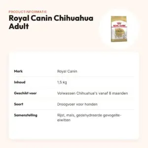 Royal Canin Chihuahua Adult hondenvoer 1,5 kg – kleine brokjes – productinformatie