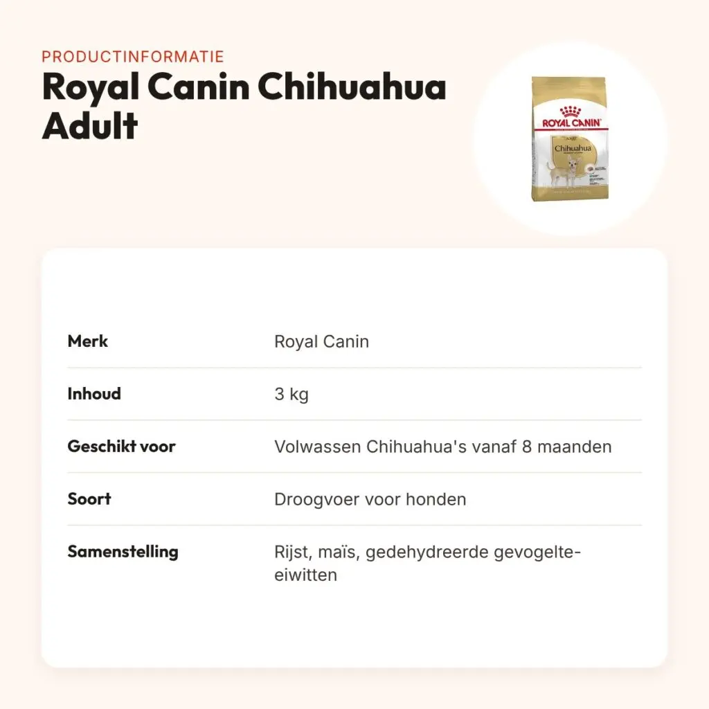 Royal Canin Chihuahua Adult hondenvoer 3 kg – kleine brokjes – productinformatie