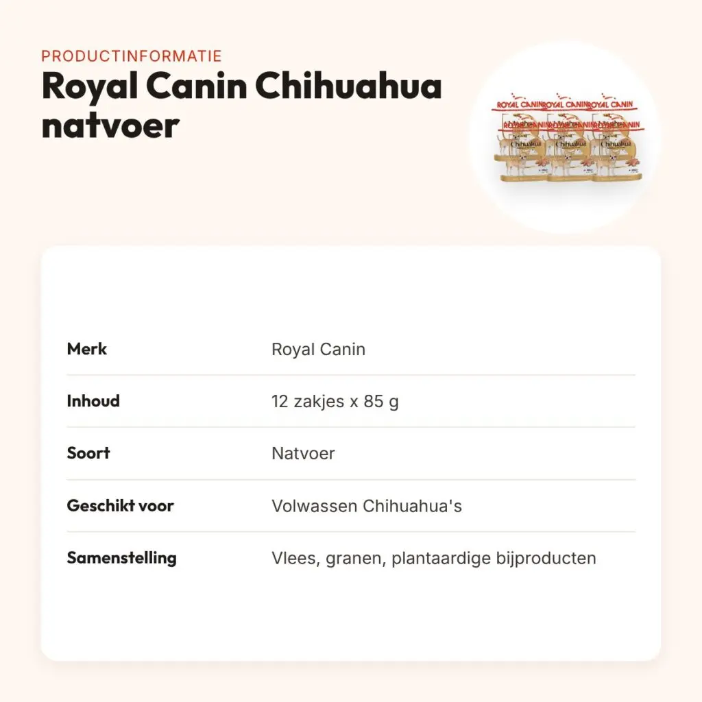 Royal Canin Chihuahua natvoer 12 x 85 g – malse stukjes, volwassen – productinformatie