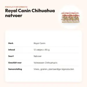 Royal Canin Chihuahua natvoer 12 x 85 g – malse stukjes, volwassen – productinformatie