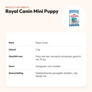 Royal Canin Mini Puppy hondenvoer 2 kg – kleine rassen – productinformatie