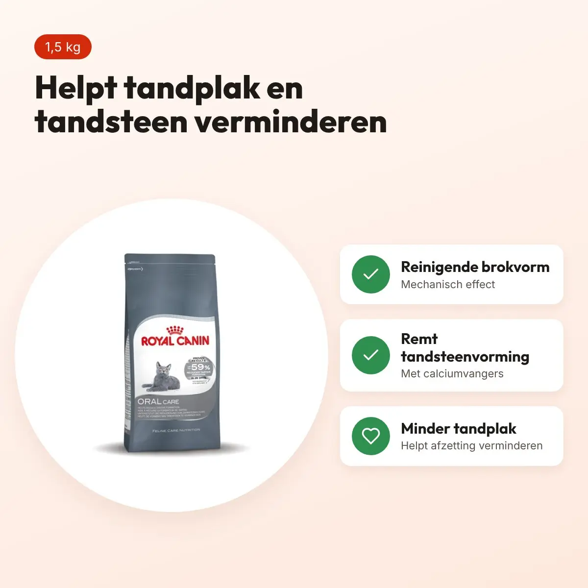Royal Canin Oral Sensitive kattenvoer 1,5 kg – mondhygiëne – voordelen