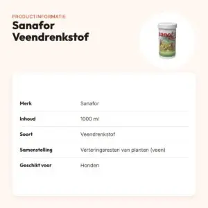 Sanafor Veendrenkstof 1000 ml – mineralen voor honden – productinformatie