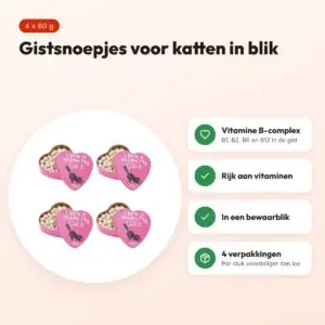 Sanal hartenblik gistsnoepjes katten 60 g – vitamine B – multipack 4 stuks – voordelen