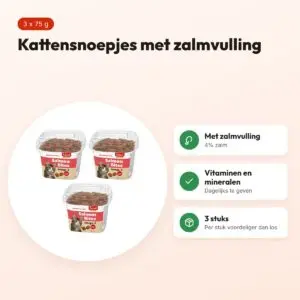 Sanal kattensnoepjes Bites Cup zalm 75 g – multipack 3 stuks – voordelen
