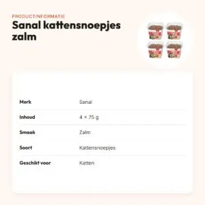 Sanal kattensnoepjes zalm met zalmvulling 75 g – multipack 4 stuks – productinformatie