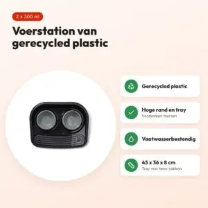 Savic Butler voerstation Happy Planet Zwart 45 x 36 x 8 cm – 2 x 300 ml – voordelen