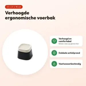 Savic Ergo Cube voerbak crème/zwart 22 x 22 x 16 cm – ergonomisch – voordelen