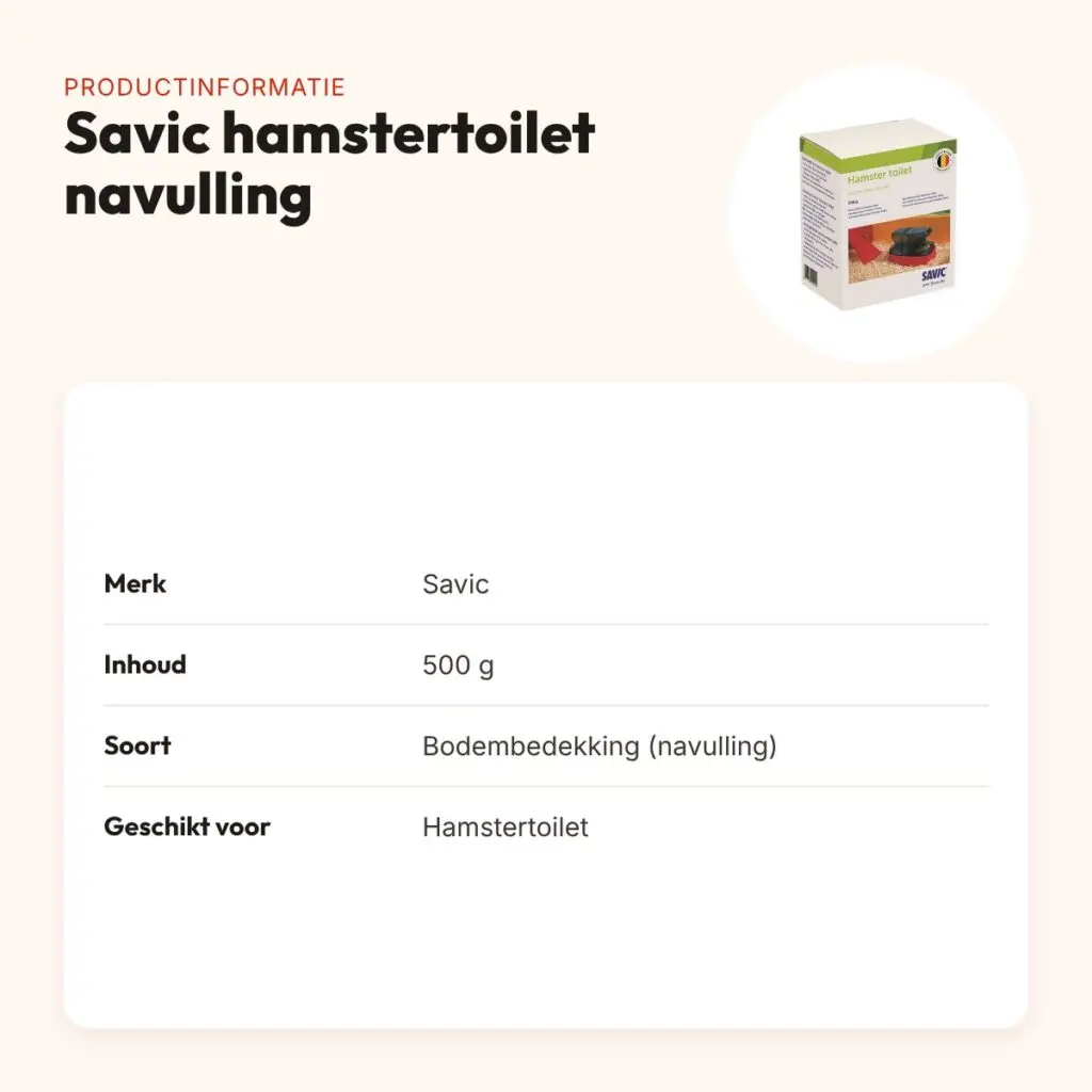 Savic hamstertoilet navulling 500 g – vochtabsorberende bodembedekking – productinformatie