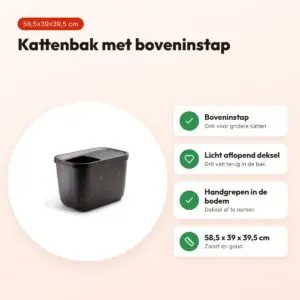 Savic kattenbak Hop In Marble zwart/goud 58,5 x 39 x 39,5 cm – voordelen
