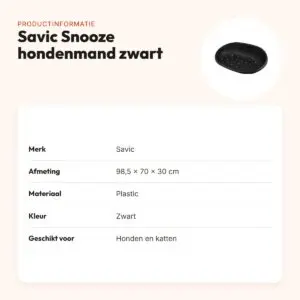 Savic Snooze hondenmand plastic zwart 98,5 x 70 x 30 cm – anti-slip – productinformatie