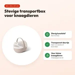 Savic transportbox Elmo 36 x 28 x 22 cm – champagne/wit, kleine knaagdieren – voordelen