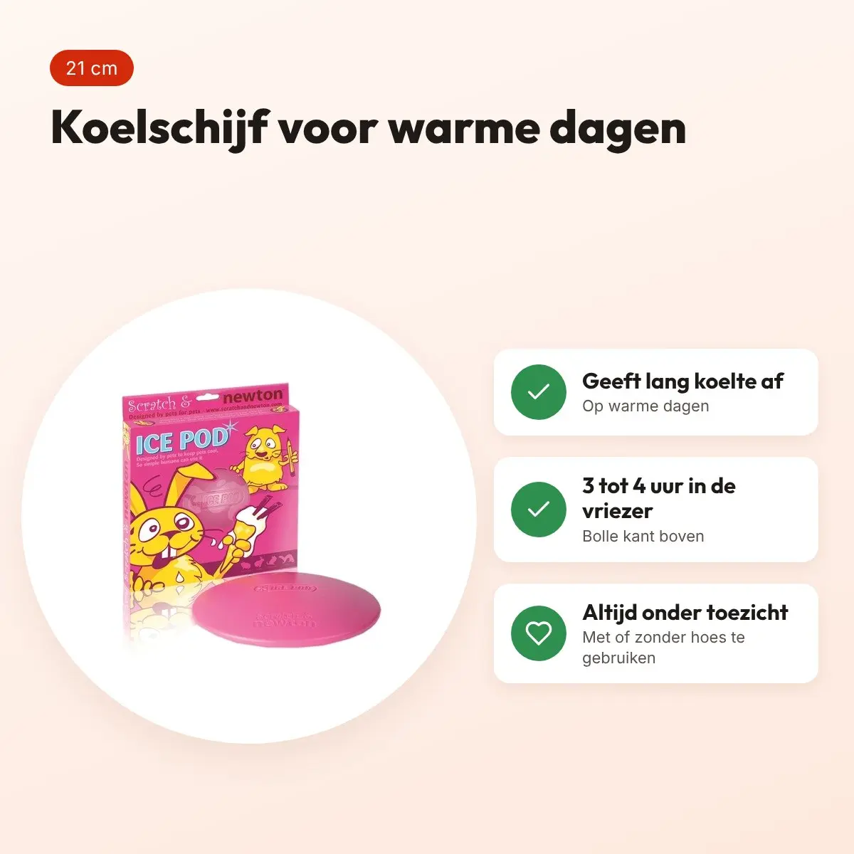 Scratch & Newton Ice Pod koelschijf 21 cm – voor konijnen en knaagdieren – voordelen