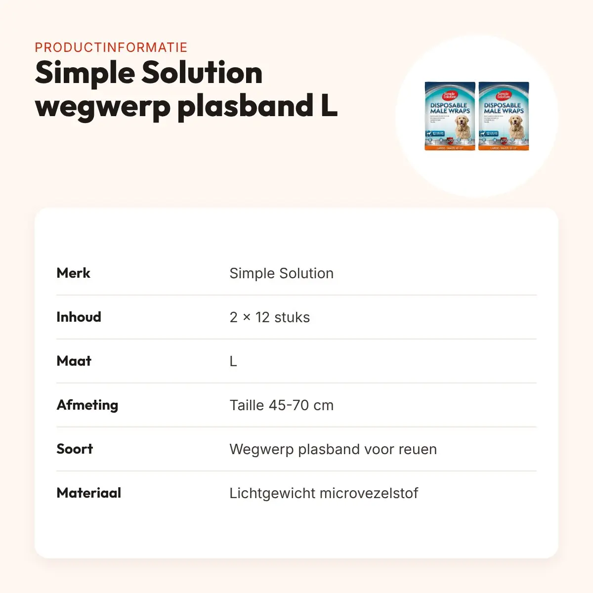 Simple Solution plasband reu wegwerp L 45-70 cm – multipack 2 x 12 stuks – productinformatie
