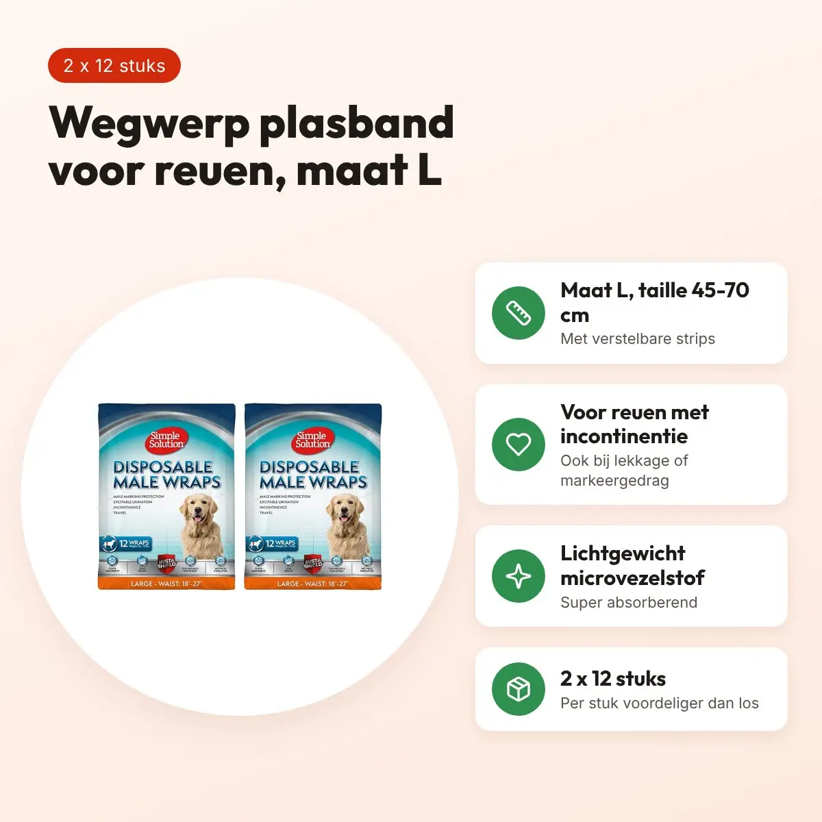 Simple Solution plasband reu wegwerp L 45-70 cm – multipack 2 x 12 stuks – voordelen