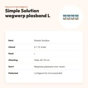 Simple Solution plasband reu wegwerp L 45-70 cm – multipack 4 x 12 stuks – productinformatie