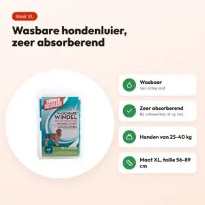 Simple Solution wasbare hondenluier XL 56-89 cm – absorberend – voordelen
