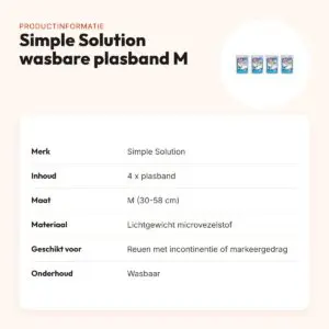 Simple Solution wasbare plasband reu M 30-58 cm – multipack 4 stuks – productinformatie