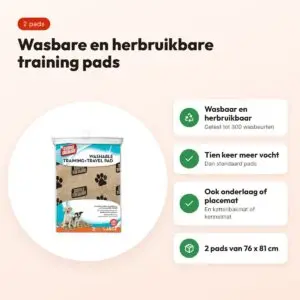 Simple Solution wasbare puppy training pads 76 x 81 cm – 2 stuks – voordelen