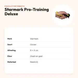 Starmark clicker Pro-Training Deluxe zwart en geel – 6 x 4 cm, roestvrij – productinformatie