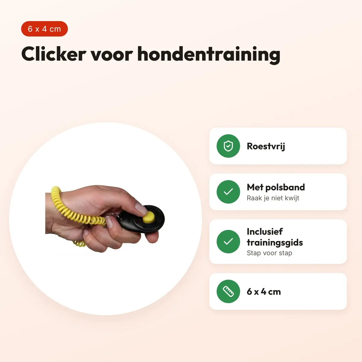 Starmark clicker Pro-Training Deluxe zwart en geel – 6 x 4 cm, roestvrij – voordelen