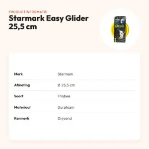 Starmark Easy Glider frisbee Durafoam 25,5 cm – drijvend – productinformatie