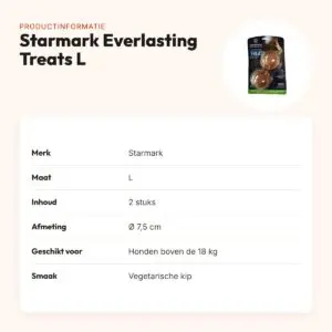 Starmark Everlasting Treats Veggie Kip L – 2 stuks, honden boven de 18 kg – productinformatie
