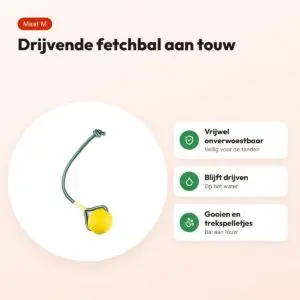 Starmark Swing 'n Fling Durafoam fetchbal aan touw M 7 cm – drijvend – voordelen