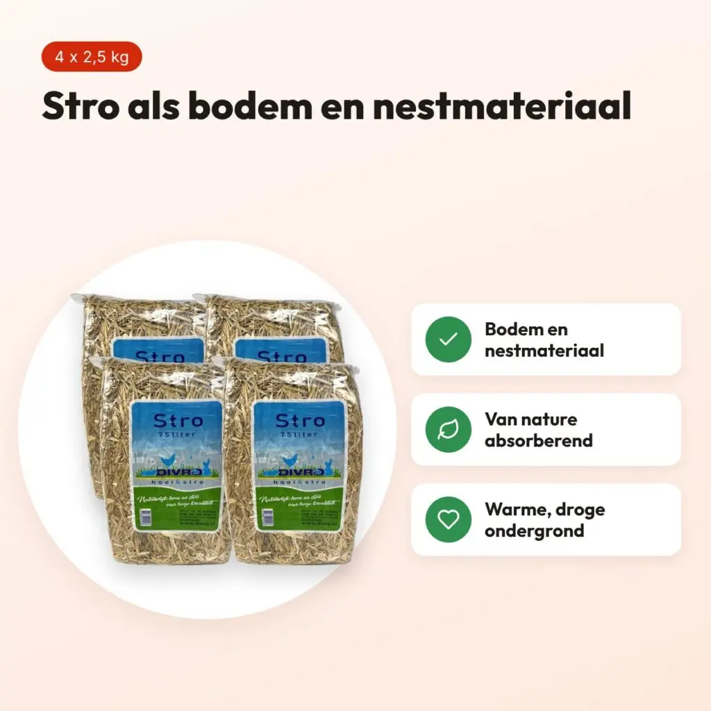 Stro bodembedekker en nestmateriaal 4 x 2,5 kg – voor knaagdieren – voordelen