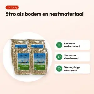 Stro bodembedekker en nestmateriaal 4 x 2,5 kg – voor knaagdieren – voordelen
