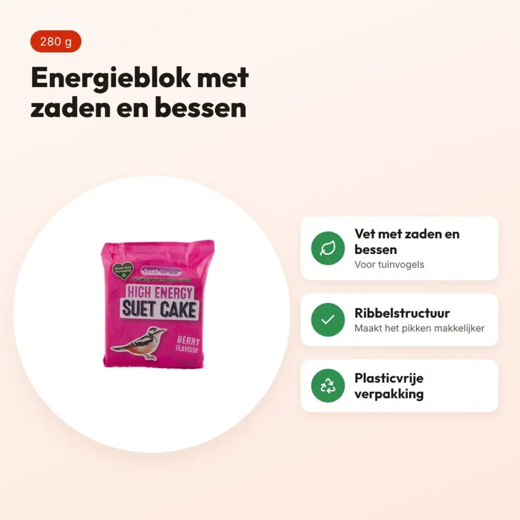 Suet To Go energieblok bessen 280 g – vetblok voor tuinvogels – voordelen