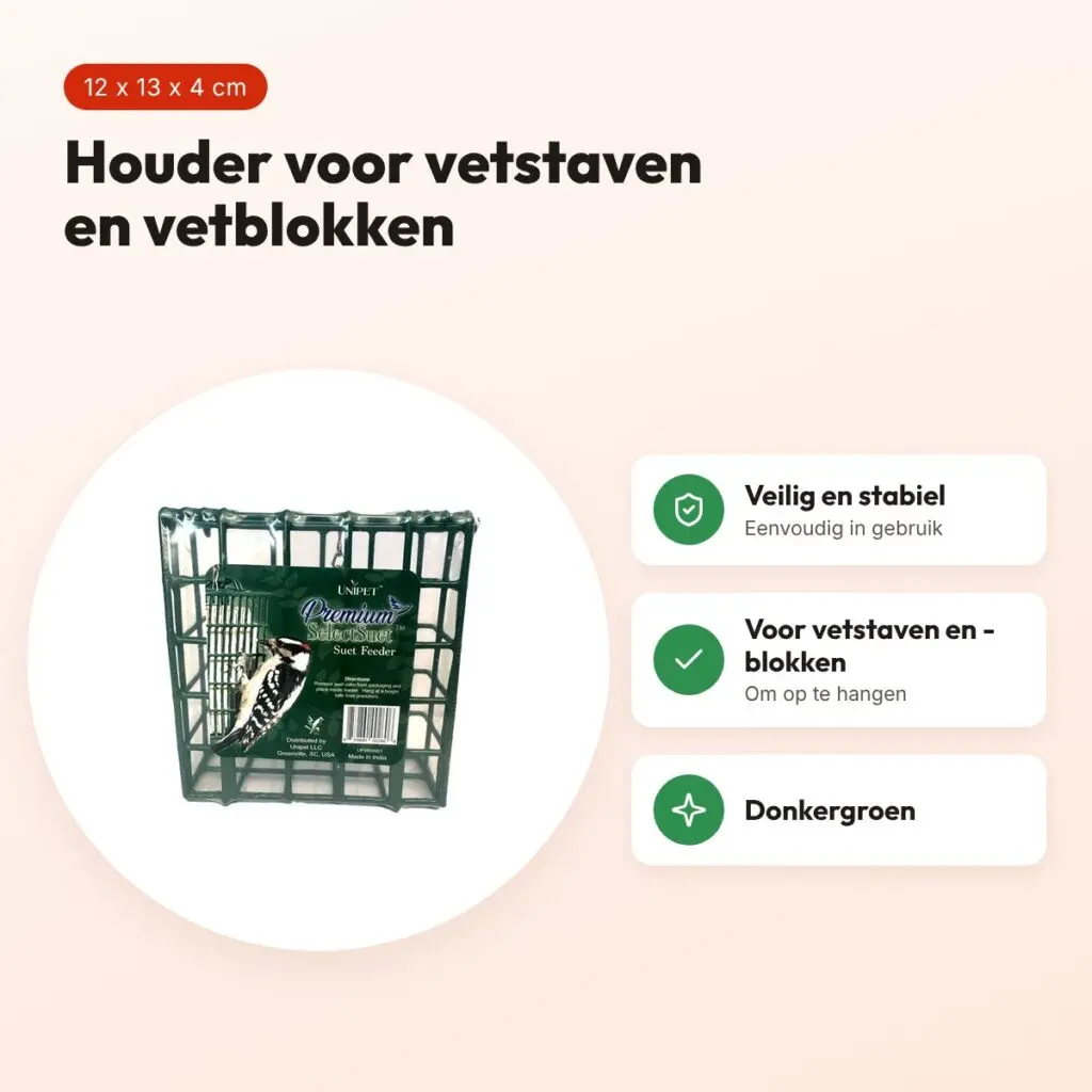 Suet To Go vetblokhouder donkergroen 12 x 13 x 4 cm – voordelen