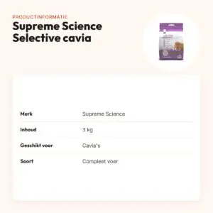 Supreme Science Selective caviavoer 3 kg – hoog vezelgehalte – productinformatie