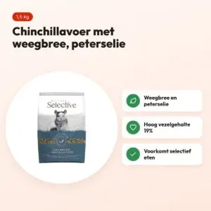 Supreme Science Selective chinchillavoer 1,5 kg – weegbree en peterselie – voordelen