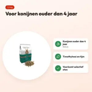 Supreme Science Selective Mature konijnenvoer 1,5 kg – vanaf 4 jaar – voordelen