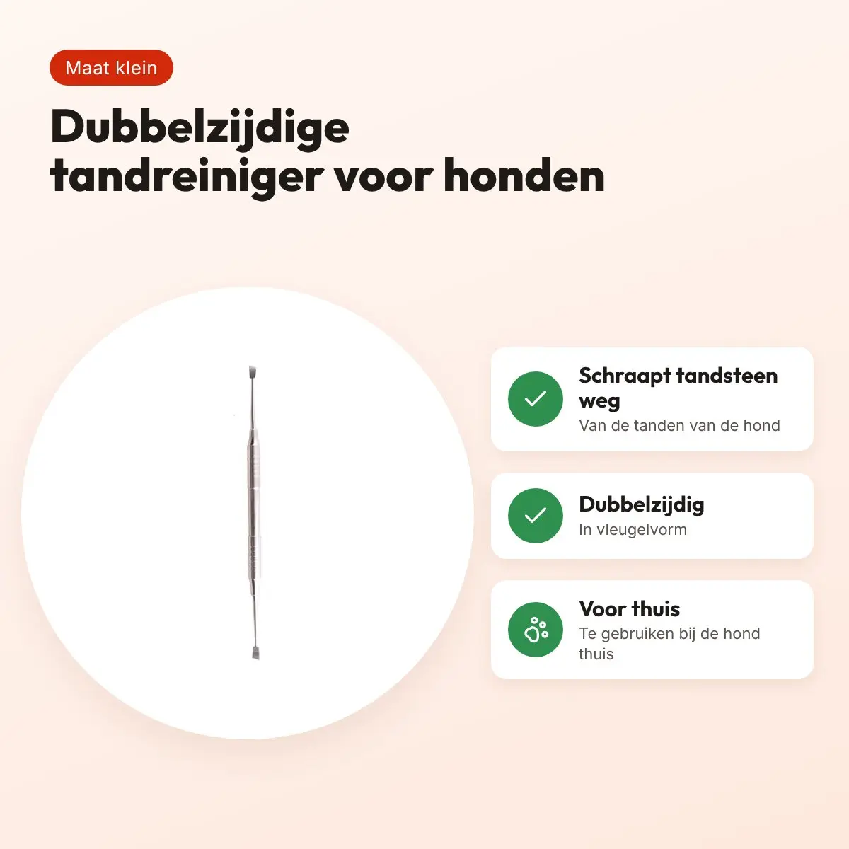 Tandreiniger voor honden in vleugelvorm – dubbelzijdig, klein – voordelen