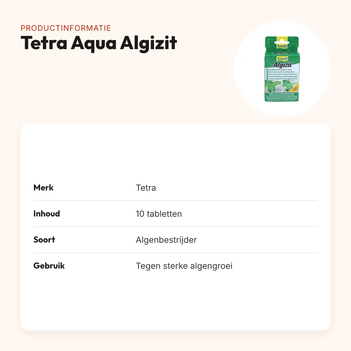 Tetra Aqua Algizit algenbestrijder 10 tabletten – tegen sterke algengroei – productinformatie