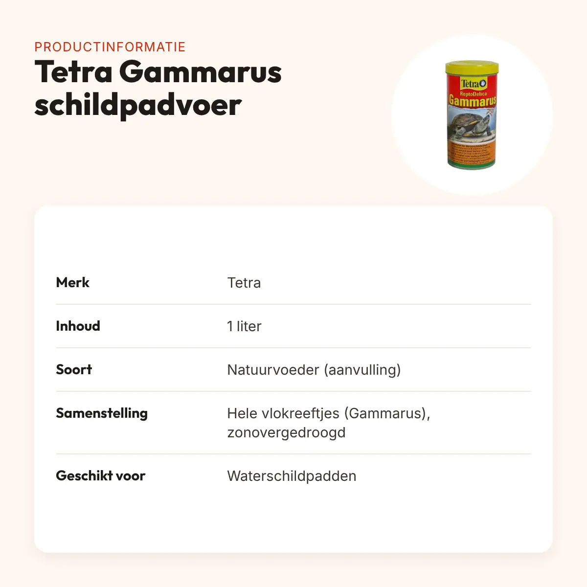 Tetra Gammarus schildpadvoer 1 l – gedroogde vlokreeftjes – productinformatie