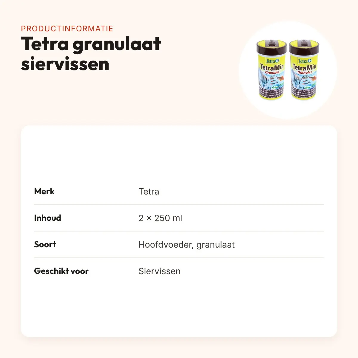 Tetra granulaat siervissen 250 ml – langzaam zinkend – multipack 2 stuks – productinformatie