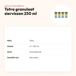 Tetra granulaat siervissen 250 ml – langzaam zinkend, multipack 4 stuks – productinformatie